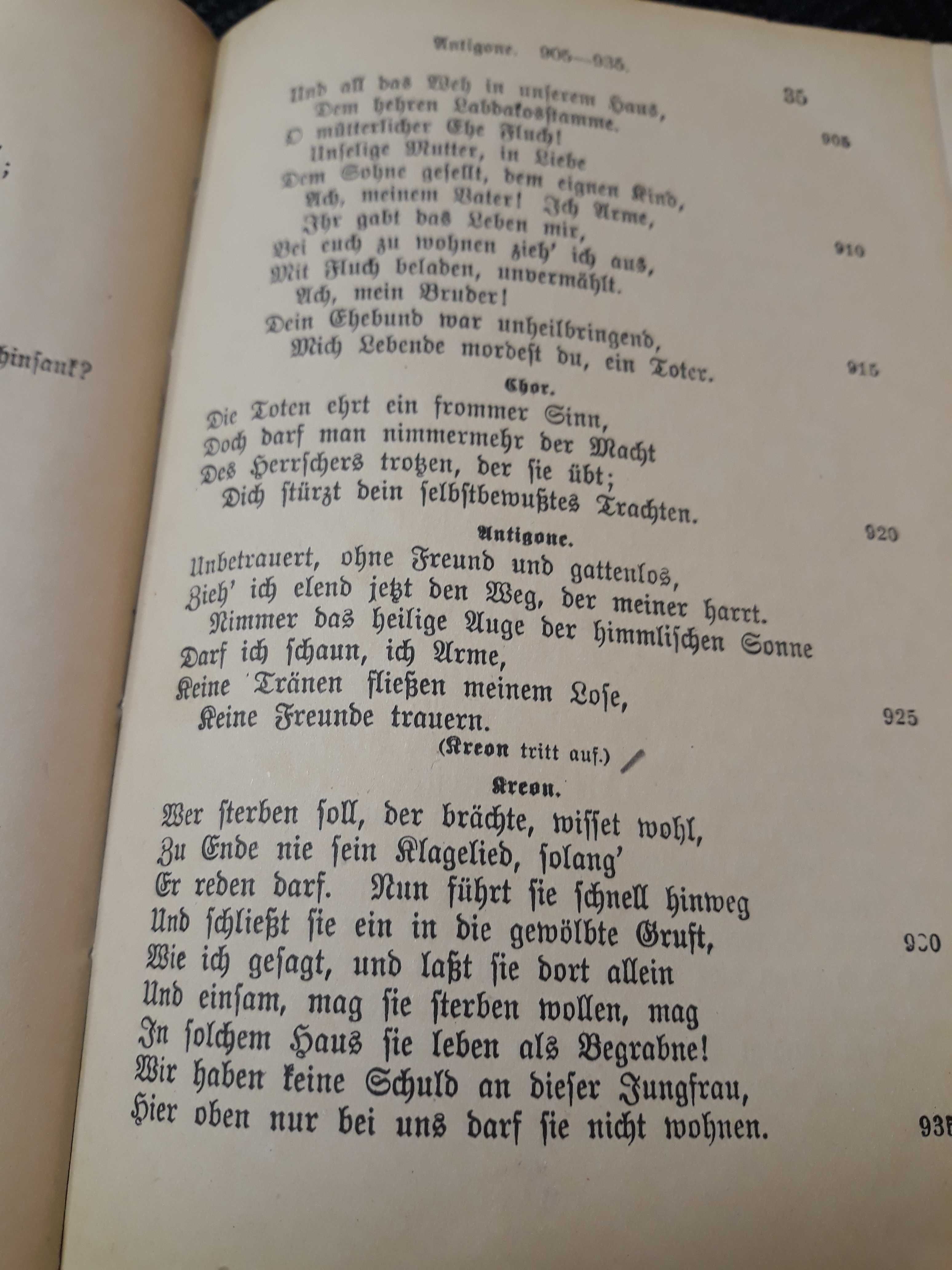 Litetatura klasyczna "Antygona" rok 1928, antyk , stara książka