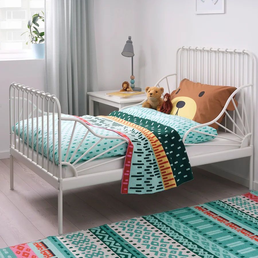 Łóżko IKEA Minnen, białe (regulowana długość)