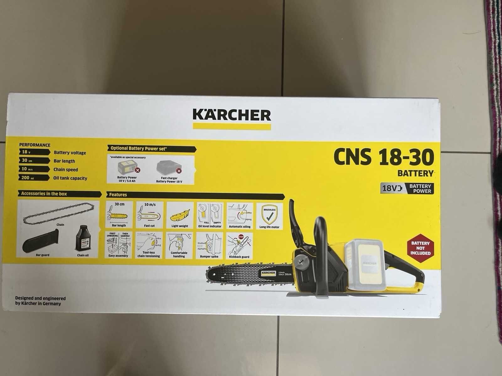 Piła akumulatorowa Karcher CNS 18-30 + 2 baterie i ładowarka