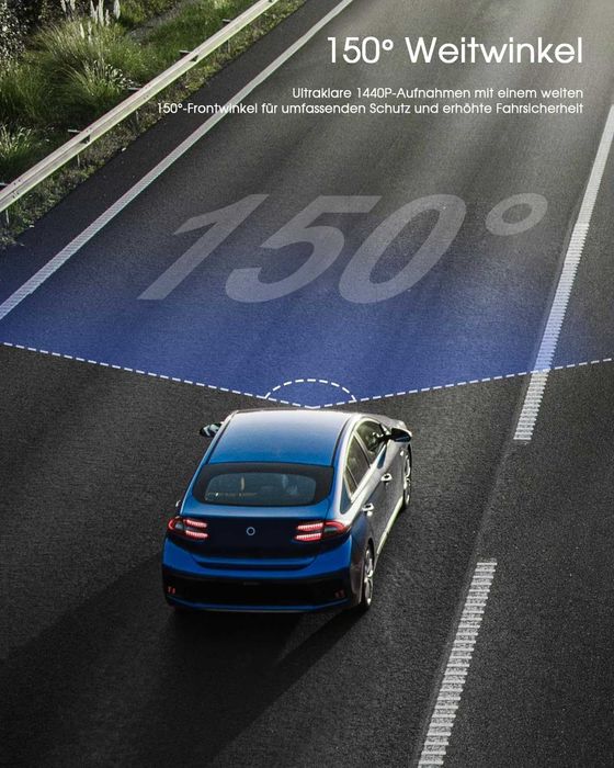 Kamera samochodowa Dashcam WiFi 2K, miniaturowa kamera przednia