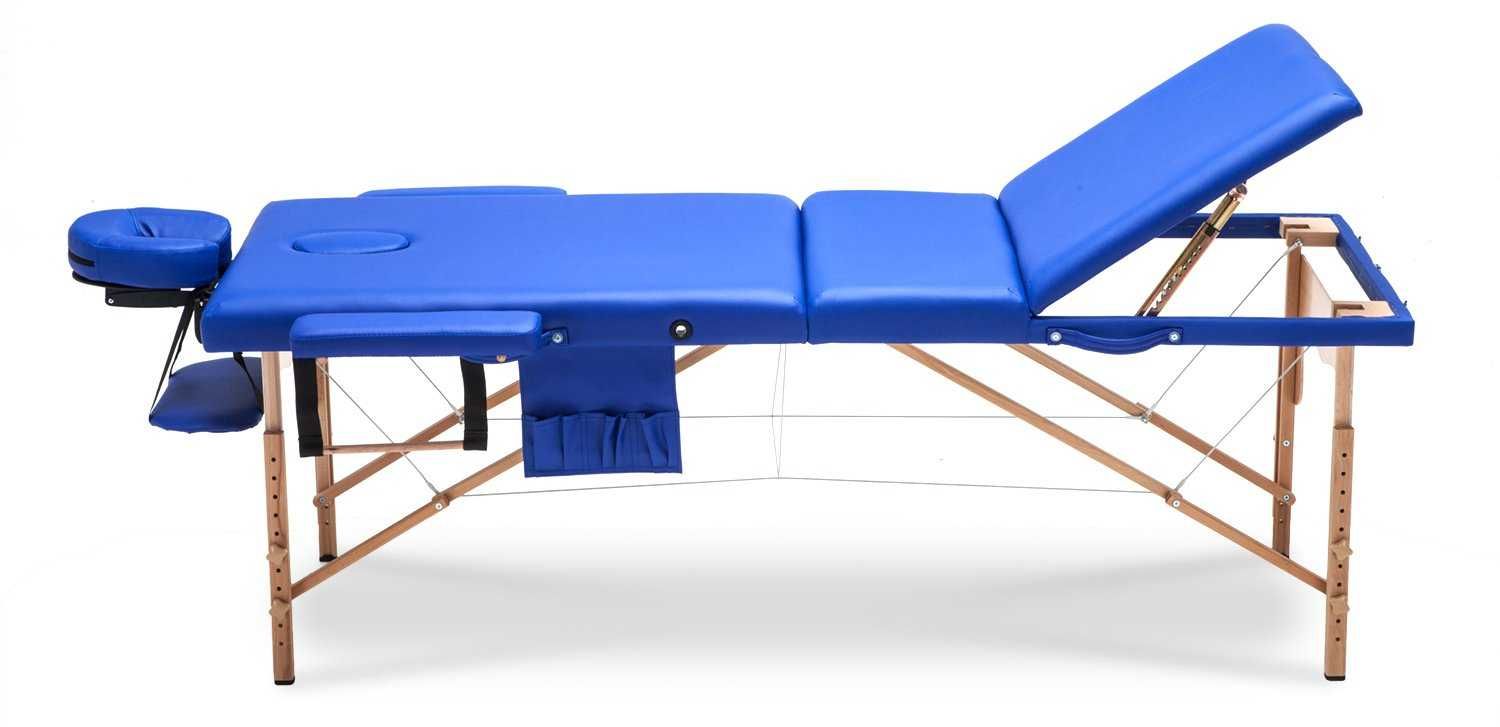 Stół, łóżko do masażu 3-segmentowe drewniane XXL