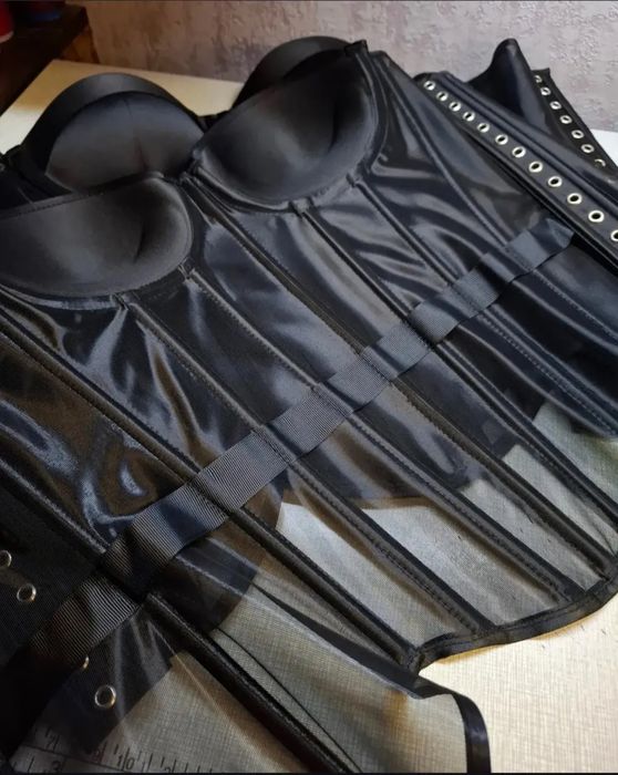 Корсет бюстьє  каркасний атлас з сіткою