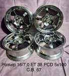 Продам нові легкосплавні диски r16/7,0 5x100