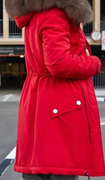 Парка зимова. Хутро блюфрост(песець). Розмір 40