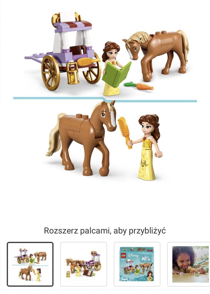 Nowy zestaw klocki Lego 43233 Bella Filip bryczka pierścionek