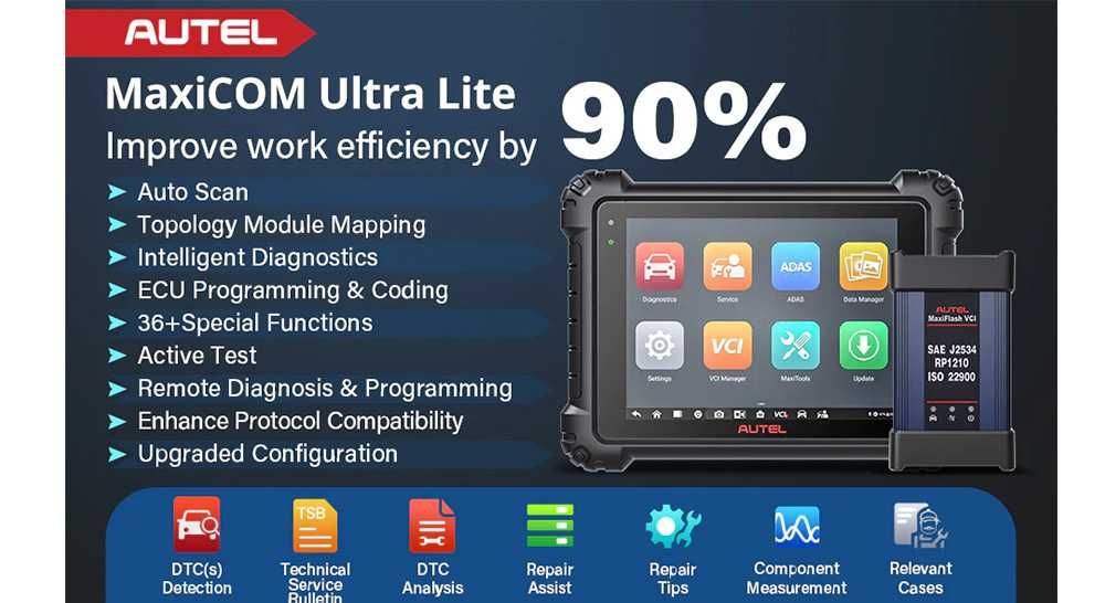 Autel MaxiCom Ultra Lite Maq Diagnostico  (Prog Online) J2534 (NOVO)