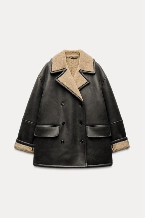 Дублянка куртка зимова дубльонка Зара зимняя дублянка Zara