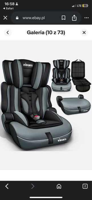 Fotelik Samochodowy dla Dziecka 9-36kg Czarny GRUPA 1+2+3