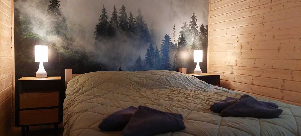 Domek drewniany na Mazurach do wynajęcia - sauna, balia !!