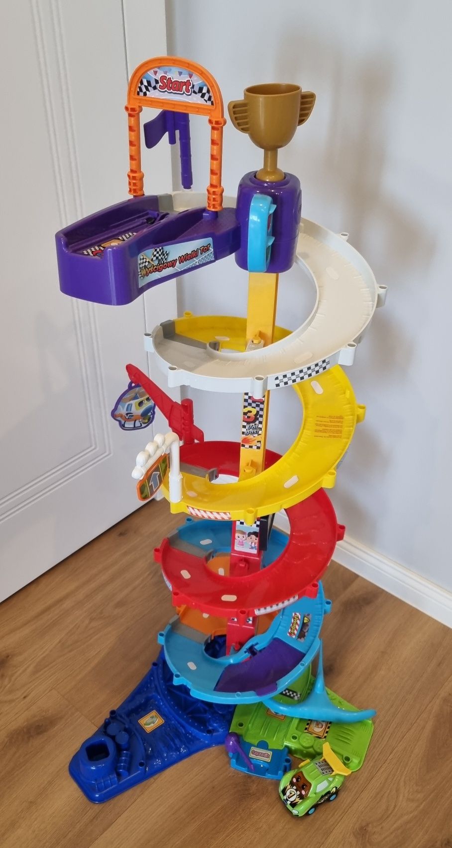VTech 80 - 535004, tut tut, zjeżdżalnia, tor wyścigowy, jak nowy.