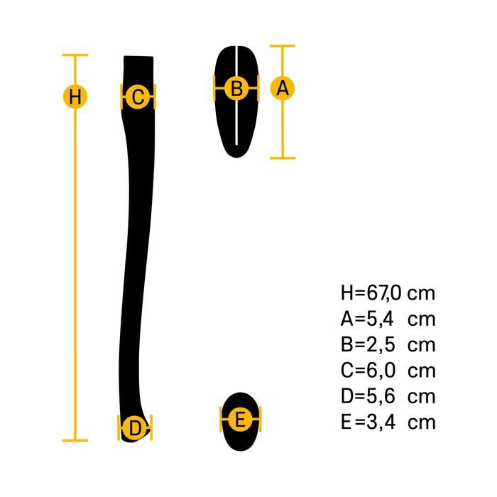 Rękojeść HULTAFORS Handle Premium Curved Hb Ahc 650-50x20 HbDrewno