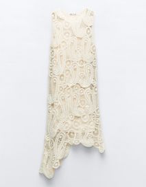 Zara sukienka szydełkowa bawełna rM