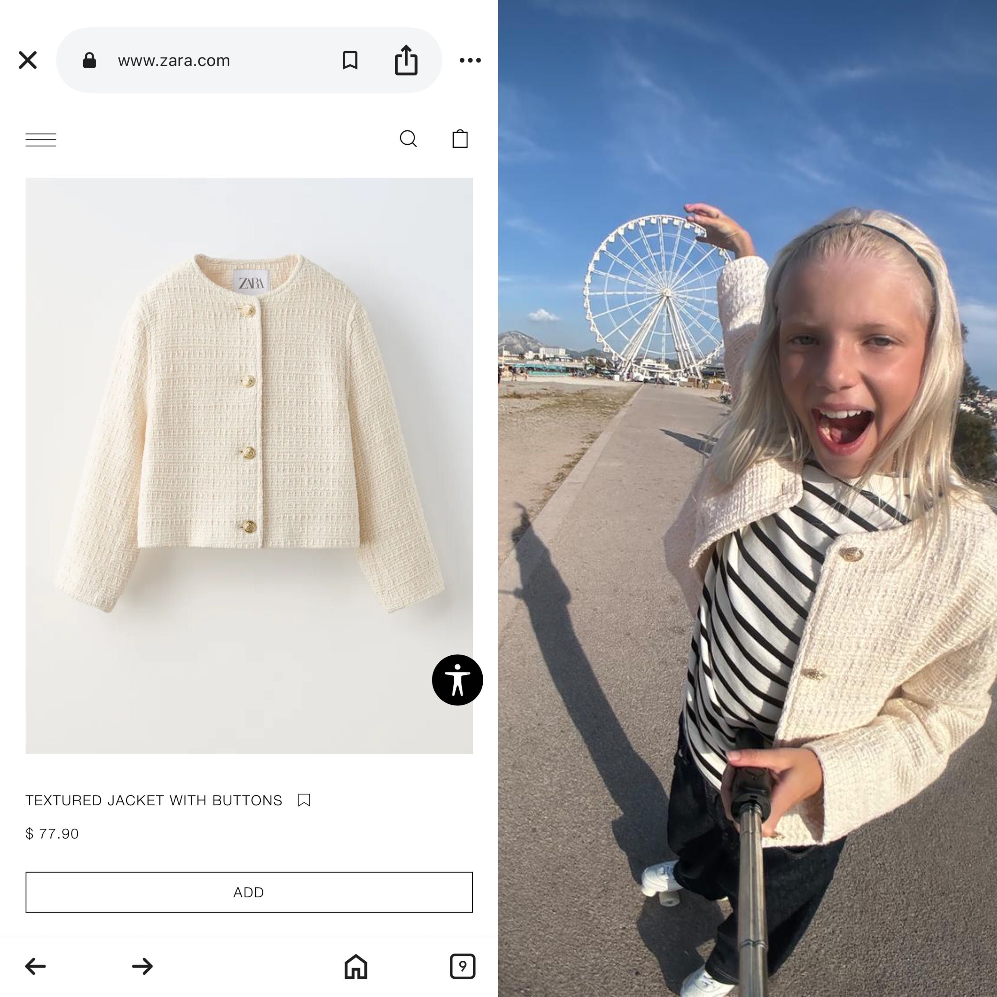 Текстурний піджак Zara дитячий, розмір 11-12, 152см