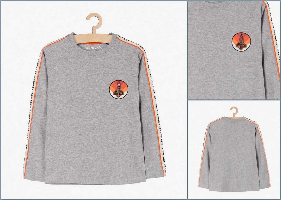 5.10.15 szara bluzeczka z pomarańczowymi akcentami  110