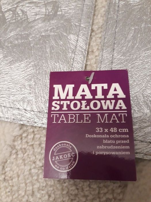 Mata stołowa srebrna - 2 sztuki