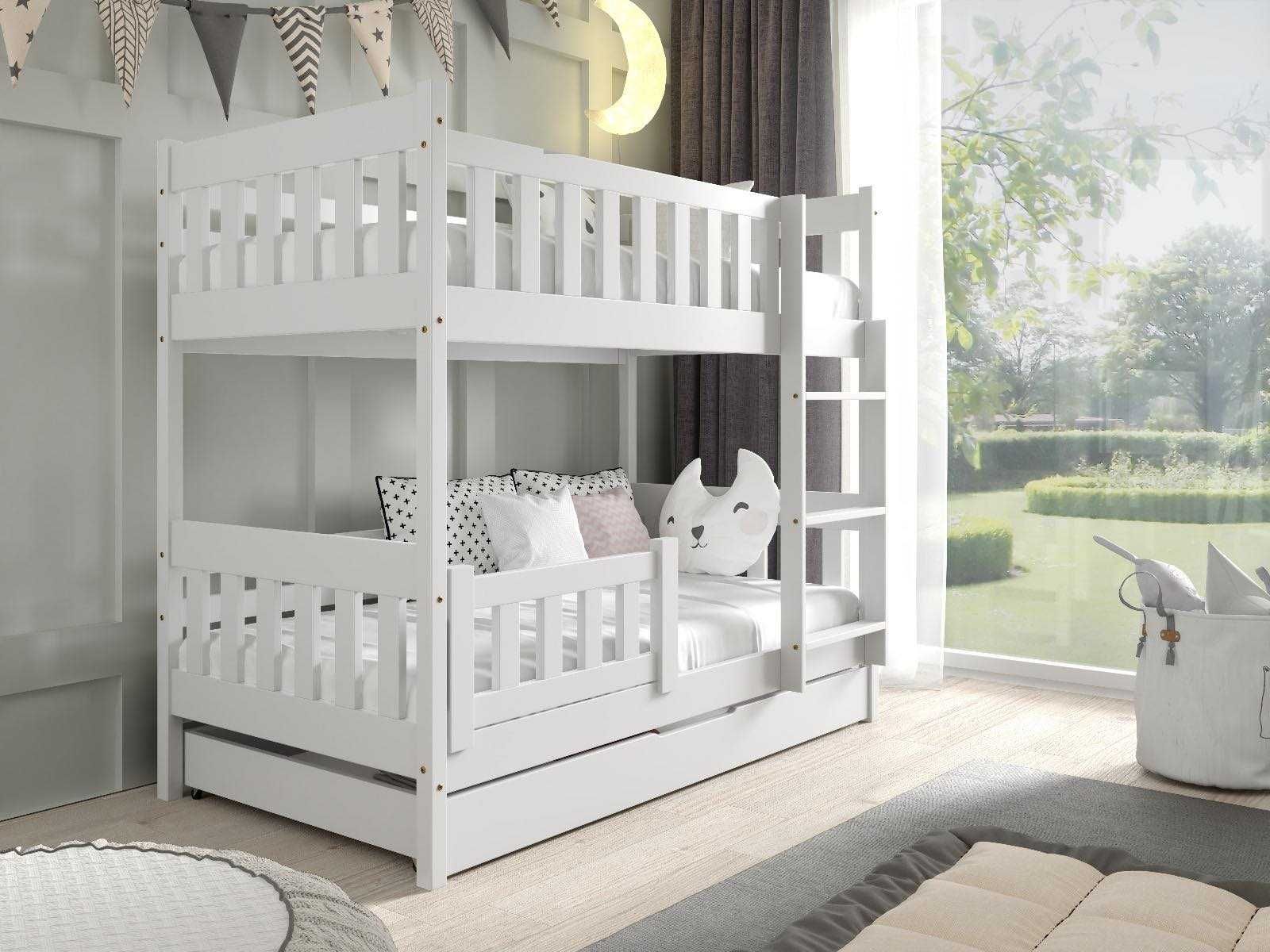 Łóżko dla dwójki dzieci sosnowe piętrowe LILA 160x80 materace GRATIS