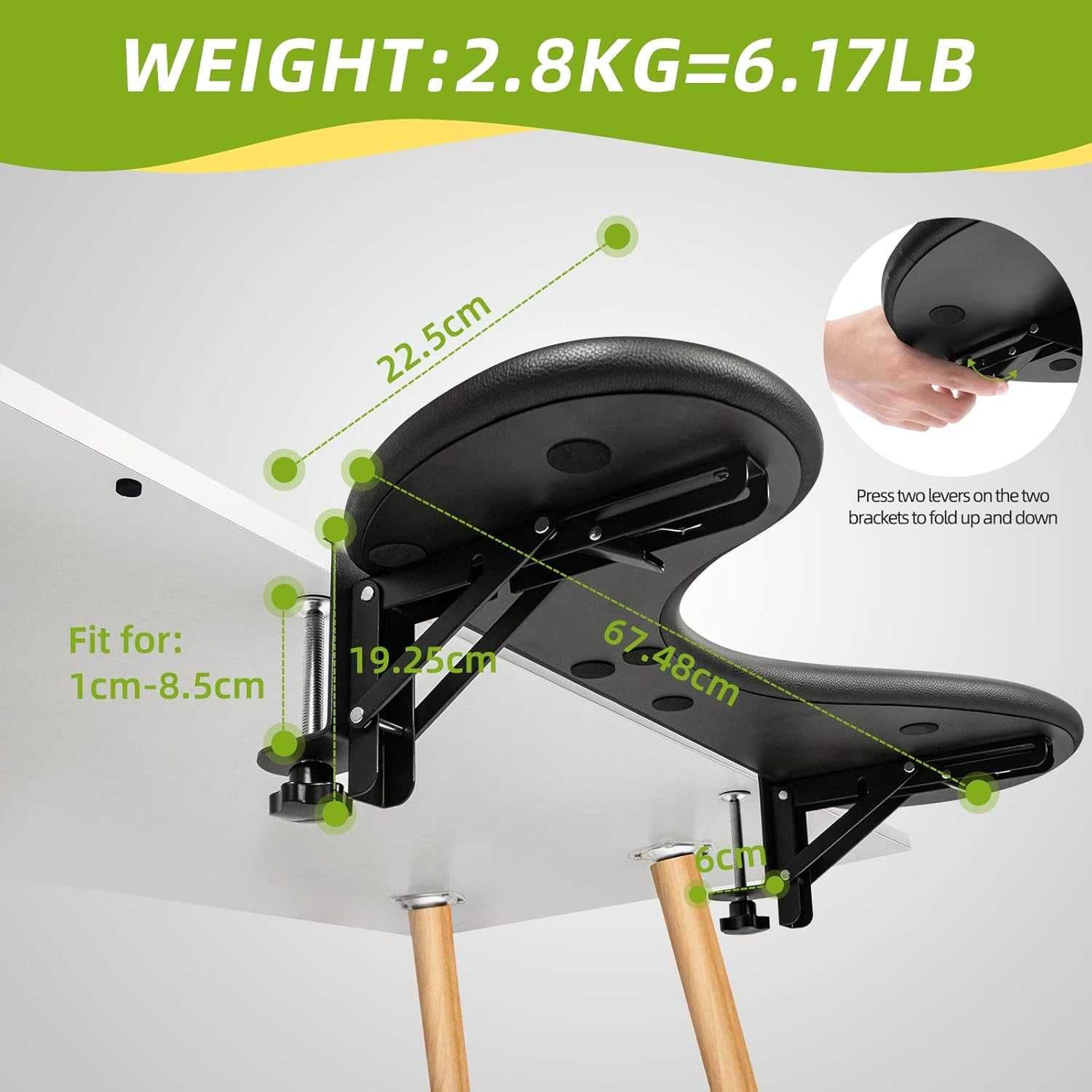 Apoio de braço ergonômico para mesa – como novo