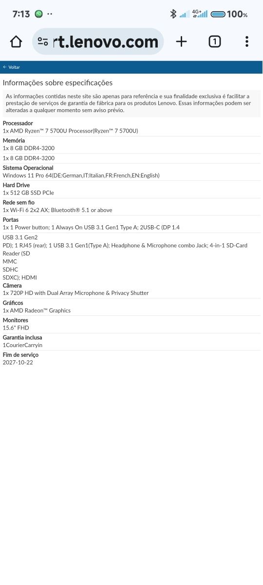 Laptop Lenovo thinkbook 15 g3