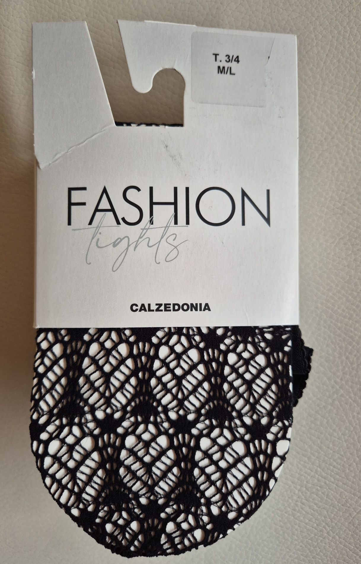 Rajstopy Calzedonia m/l czarne rete w wachlarze kabaretki śliczne