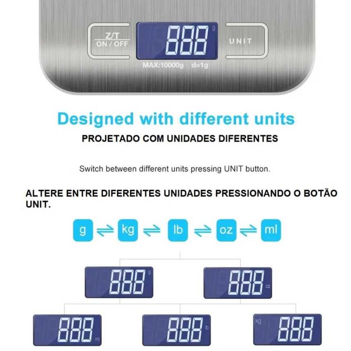 Balança Digital de Aço Inoxidável