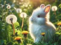 Snieznobialy królik króliczek karzełek teddy mini miniaturka
