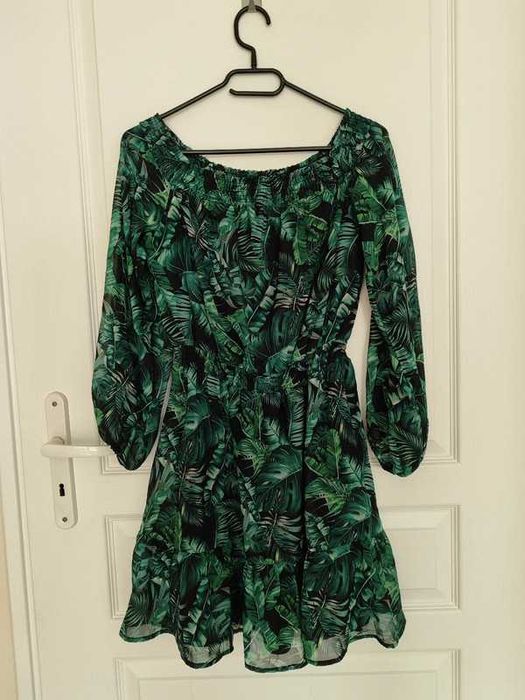 Sukienka hiszpanka w liście tropikalne, rozmiar S/M Mohito