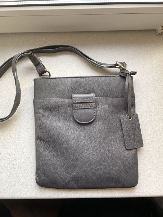 Сумка шкіряна  ( планшетка) темно графітового кольору