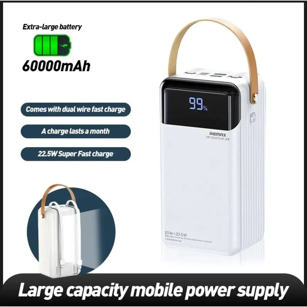 ТОП! 60000mAh 22.5W Power bank REMAX 565 Павербанк xiaomi baseus redmi
