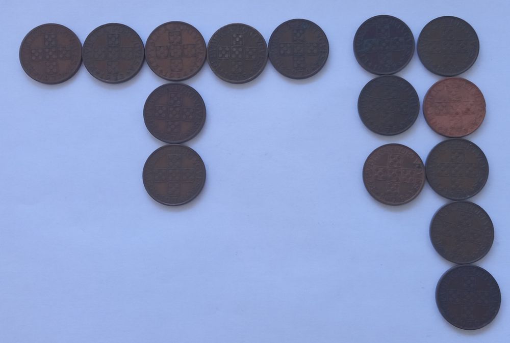 Moedas antigas (escudos e centavos)
