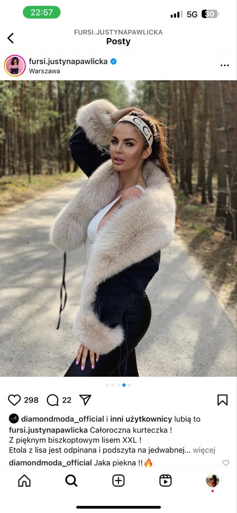 Kurtka z obszyciem obszernym z lisa justyna pawlicka fursi