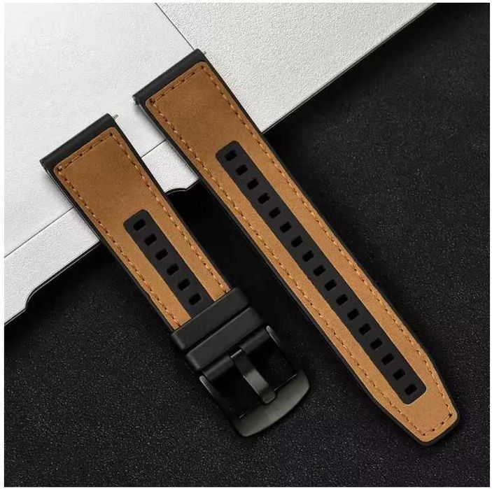 Pasek do męskiego damskiego zegarka 22 mm czarny guma i silicon