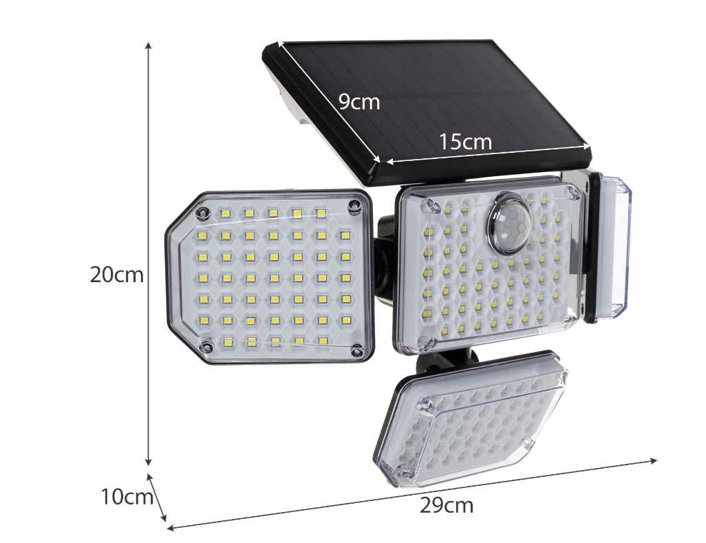 Profesjonalna Lampa Solarna LED Czujnik Ruchu Zmierzchu Pilot (OKAZJA)