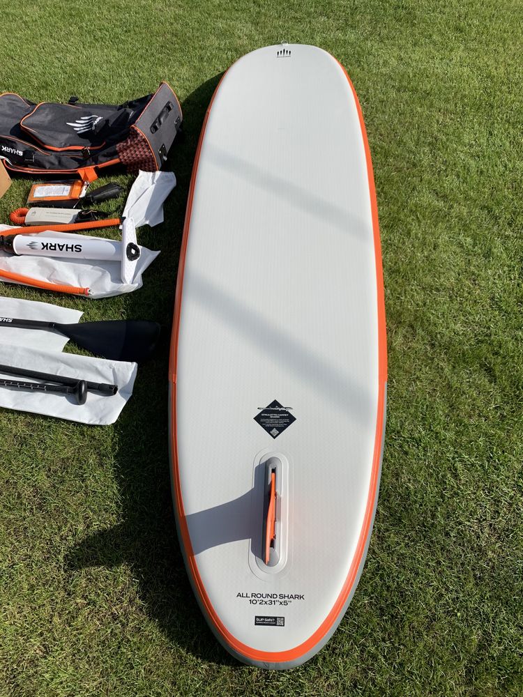 NOWA 2024r deska SUP 10.2 wiosło CARBON SHARK 25PSI gwarancja 3 LATA