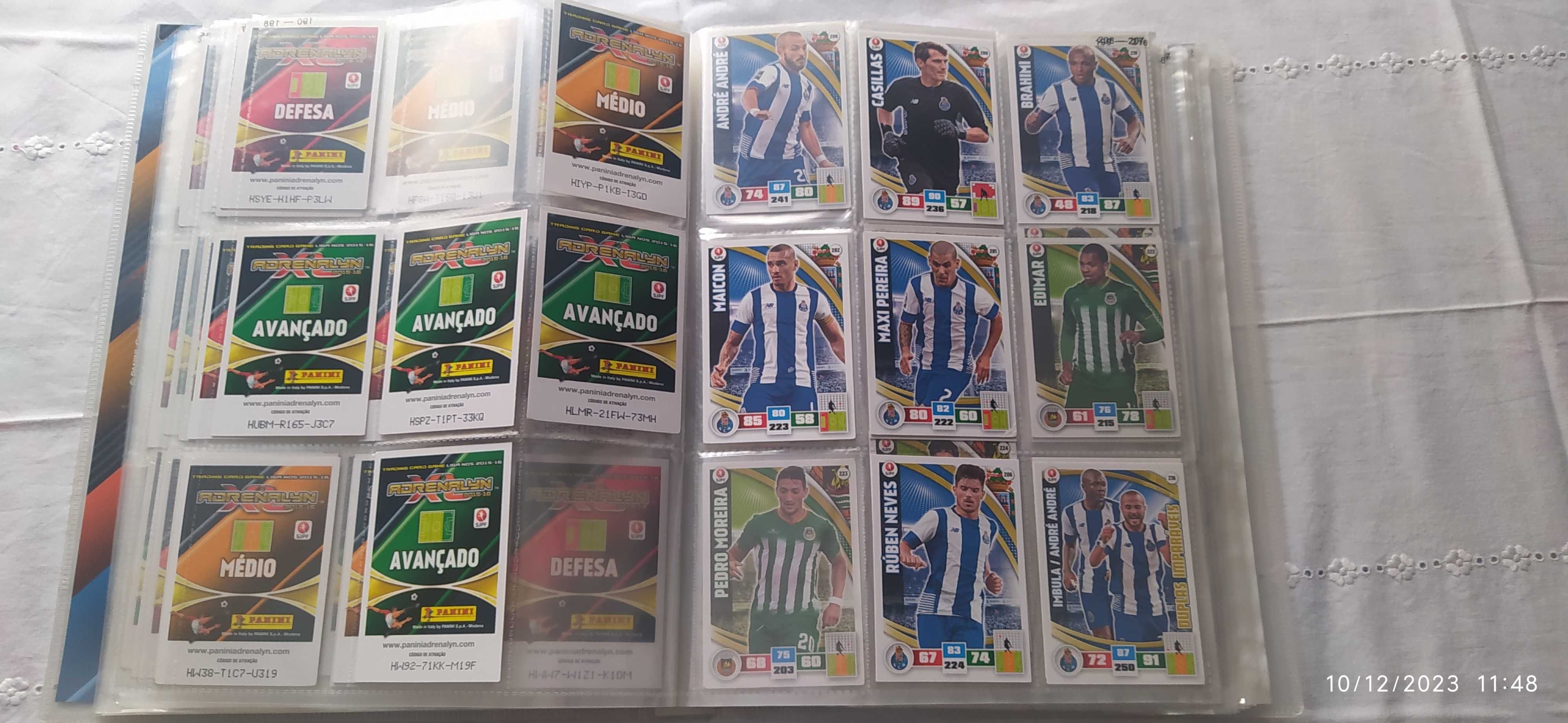 Caderneta Panini INCOMPLETA cartas Adrenalyn XL Liga Nos 2015-16