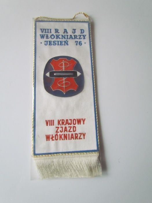 Proporczyk VIII Rajd Włókniarzy 1976 UNIONTEX Kaktusy ŁÓDŹ PTTK