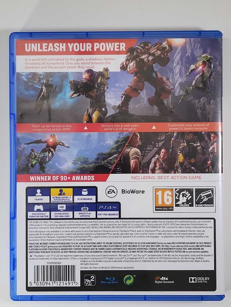 Anthem / Gra PS4 / NAPISY PL / Perfect Blue / Metro Służew / Warszawa