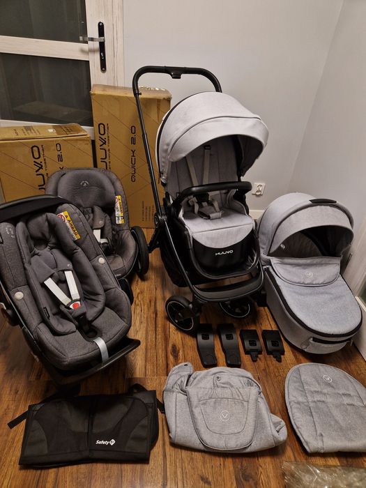Wózek Muuvo Quick 3w1,5w1 z kompletem Maxi Cosi, zestaw PREMIUM!