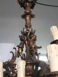 Lustre Candeeiro Bronze séc XIX - 24 lumes - Palacial Magnifico