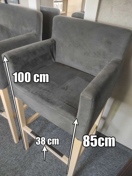 Promocja Zestaw Hokerowy barowy 2 fotel3 grafit tapicerowane wygodne