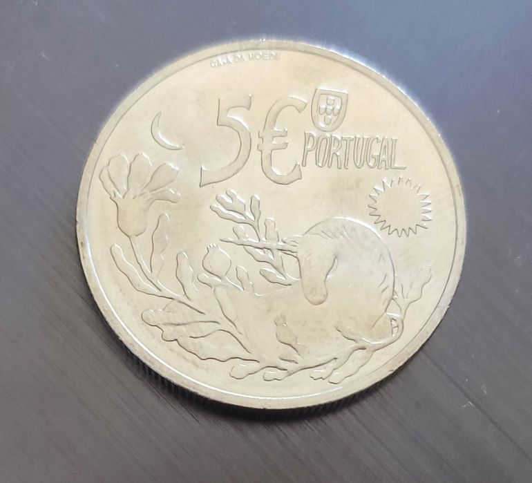 Moeda comemorativa 5€ "Unicórnio".