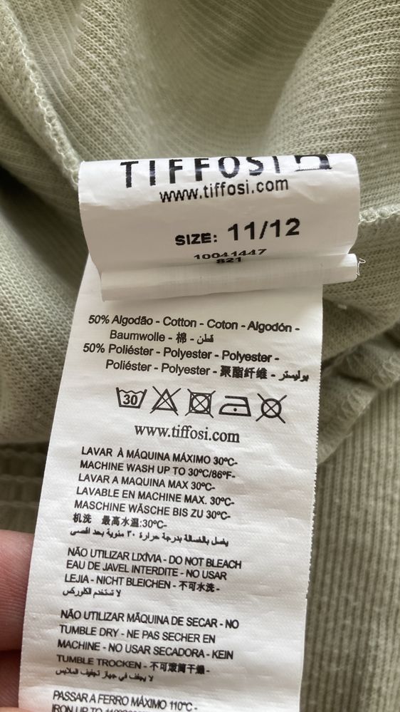 Camisola Tiffosi manga comprida verde água