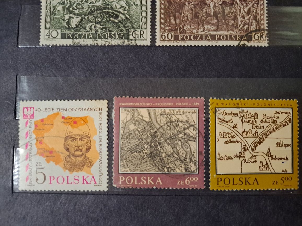 Znaczki pocztowe Polskie powstania, konstytucja, zbroje, Sobieski
