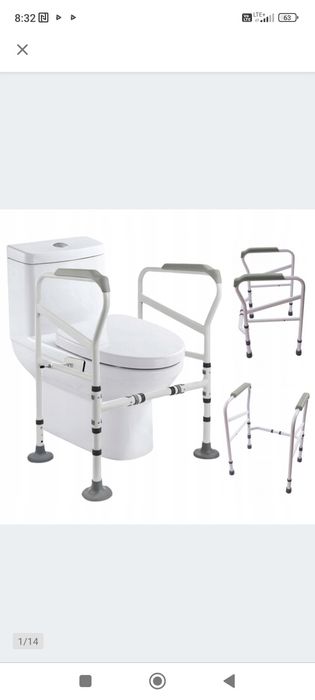 Uchwyt poręcz WC toalety dla niepełnosprawnych