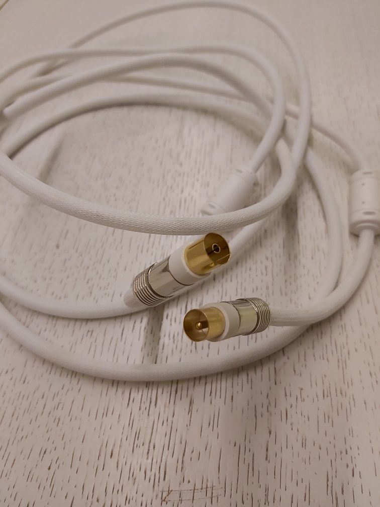 Kabel antenowy Hama przewód w oplocie złote wtyki