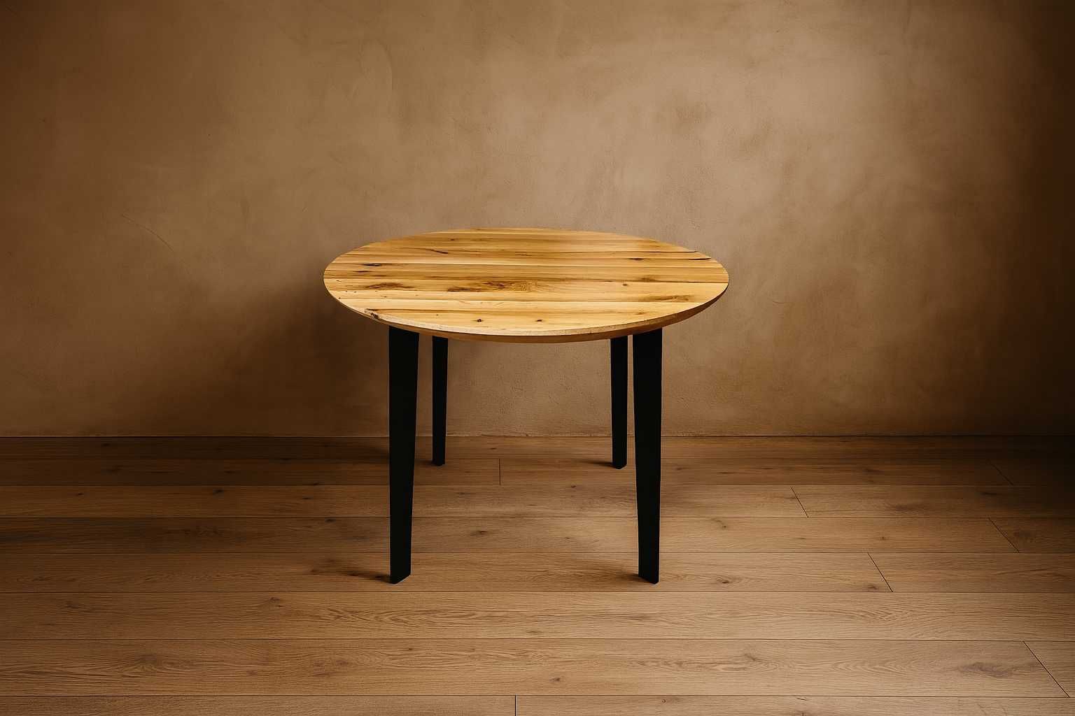 Stół Dębowy Okrągły LOFT, 100% Lite Drewno, Różne Wymiary, Rozkładany.