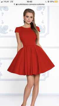Sukienka lou sukienkowo czerwona emo nowa new nowiutka XS / S tanio