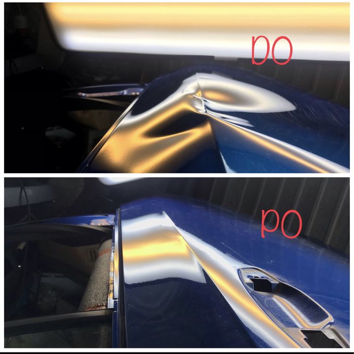 usuwanie wgnieceń z karoserii samochodu metodą PDR.