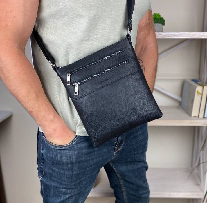 Сумка-барсетка Чикаго, мужская через плечо, кожаная, чоловіча шкіряна