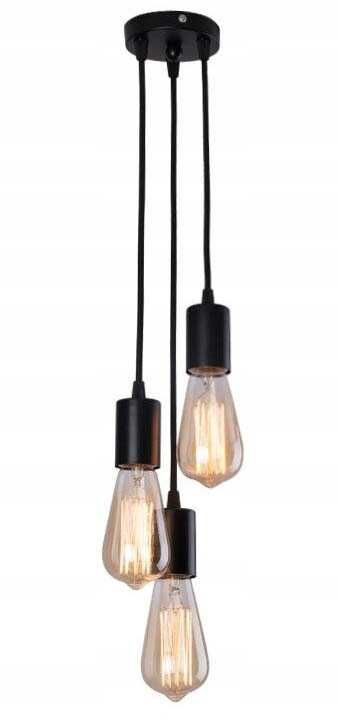 Lampa Sufitowa LOFT Wisząca 3 źródła światła, Regulowana