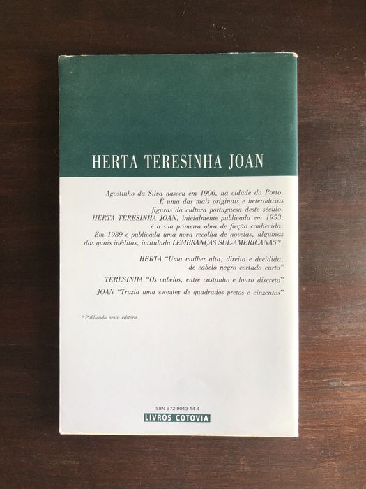 AGOSTINHO DA SILVA Lembranças Sul-Americanas Herta Teresinha Joan